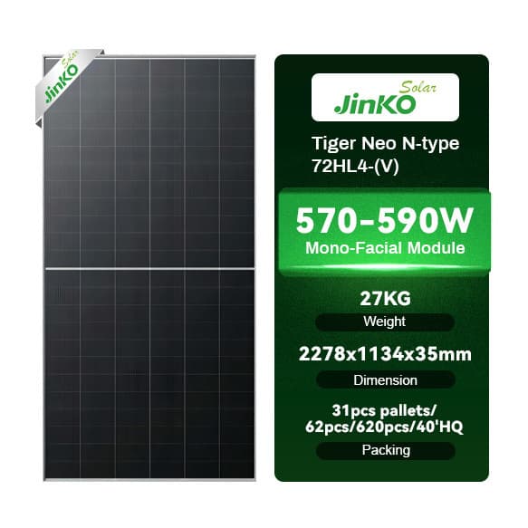 Jinko Tiger Neo 575W N-Type Bifacial Panel
